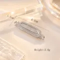 Zircon pave metal DIY connector clasp 4.1cm length jewelry making component charm finding - Oval Bar Style (02) / Silver