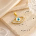 Exquisite evil eye pendant featuring sparkling cubic zirconia and 18K gold plated copper. - Blue White Black Enamel Eye Style (06)