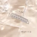 Details of DIY crystal metal connector charm for necklace bracelet, size 4.2x0.8cm, 4.2g. - Rhombus Bar Style (04) / Silver
