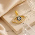 Close-up detail of the evil eye pendant, showing fine zircon micro-setting and gold plating. - Blue and White Exotic Eye Style (10)