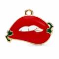 Colgante de aleación de chile labios rojos estilo carnaval DIY accesorio joya 1ud - Estilo Chile con Labios (PJC-墨西哥狂欢节-4) / 1 Pieza