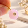 Roze edelsteen snoep hanger detail close up charmante sieraden accessoire voor knutselen - 1 Stuk / Roze (07)