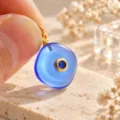 Snoepkleurige blauwe steen hanger vergulde minimalistische ketting DIY sieraden cadeau - 1 Stuk / Blauw (12)