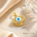 Goldener Böser Blick Anhänger Zirkon Emailliertes Amulett Schmuck Zubehör 2,2x1,85cm - Gold-Weiß-Blaues Auge