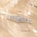 Copper micro pave zircon heart double pendant DIY bracelet necklace jewelry accessory detail - Heart Full Rhinestone Style (04)