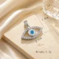 Luxury 18K gold plated evil eye pendant with sparkling zirconia for women stylish jewelry piece - Blue and White Enamel Eye Style (12)