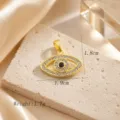 Evil Eye 18K gold plated copper pendant featuring sparkling crystal zirconia details. - Black Gemstone Eye Style (05)