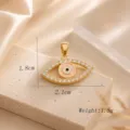 Luxurious 18K gold plated evil eye pendant featuring sparkling cubic zirconia and pink enamel. - Pink Enamel Black and White Edge Eye Style (02)