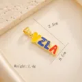 Magnifique pendentif en cuivre plaqué or avec émail coloré, idéal pour vos superbes bijoux. - Style Forme de Lettre (08)