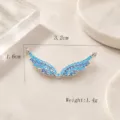 Pendentif aile double scintillant avec strass bleus pour bracelet et collier de bricolage. - Strass Dégradé Bleu Blanc