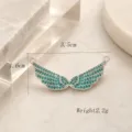Pendentif breloque double aile en strass étincoyant pour collier bracelet DIY. - Breloque Aile (01) / Argent Strass Vert