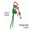 Christmas keychain bag charm with woven lanyard and cute festive pendants for holiday gifts. - Christmas House Green Rope Style (K2609-5)