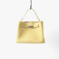 Sac cabas fourre-tout en cuir jaune, élégant sac bandoulière pour femmes travail. - Jaune