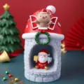 Christmas glowing resin ornament, cute bear and Santa Claus desktop figurine for holiday gift. - 2109-5A Santa (Star Light) / Piece