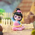 Cute cartoon resin mini figurine Hanfu doll car dashboard ornament micro landscape decor - 1003-19 Hand Up