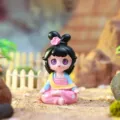 Cute cartoon resin miniature figurine for desk and car dashboard decoration ornament gift. - 1003-19 Meditation