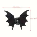 Pince à cheveux chauve-souris noir mat style gothique punk requin fête d'Halloween - Pince Chauve-Souris Noir Mat