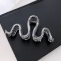Gotische Schlangen Metall Haarkralle Detail, dunkle Silber Legierung Haarklammer Zubehör - Schlangen Haarklammer / 11cm / Schwarz