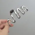 Pince a cheveux en metal argente, accessoire de coiffure tendance pour les femmes. - Style de Ligne Irrégulière / K Blanc/Argent