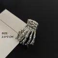 Gotische silberne Skelett Hand Haarklammer Metall gruselige Haaraccessoires für Damen 1Stk - 02# 3CM / Silber