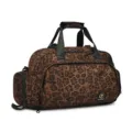 Borsa da viaggio multifunzionale con stampa leopardata, grande borsa a tracolla casual. - Caffè