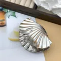 Pince à cheveux coquillage argentée brillante, pince requin élégante pour accessoire coiffure. - 9.5cm / Argent Grand