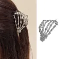 Pince a cheveux squelette main gothique metal accessoire coiffure pour femme halloween - 01# 8.5CM / Argent