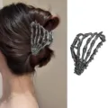 Pince a cheveux griffe squelette gothique en metal accessoire de coiffure halloween - 01# 8.5CM / Métal canon