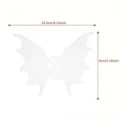 Pince à cheveux aile de chauve-souris blanc mat style gothique requin fête Halloween 10,5cm - Blanc Mat