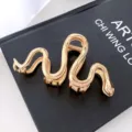 Goldene Schlangen Haarklammer Metall Haifischclip stilvolles Haaraccessoire Alltag - Schlangen Haarklammer / 11cm / Gold