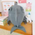 Grauer Haifisch Rucksack Wal Design stylischer Freizeit Reiserucksack fuer Studenten. - Grau