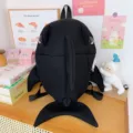 Süßer Haifisch Rucksack Große Kapazität Wal Tasche Trendige Reiser Tasche Schultasche - Schwarz