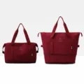 Erweiterbare Reise-Duffel-Bag in Rot, große Kapazität tragbare Fitness-Gepäcktasche. - Rot