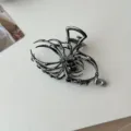 Pince à cheveux araignée en métal punk gothique style sombre accessoires de cheveux uniques - Araignée avec Pendentif Perle Noir