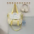 Sac cabas bandoulière en toile pour femmes filles, sac d'école bloc de couleur jaune. - Sac à main / Jaune