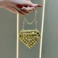 Donna Strass Mini Borsa da Sera Elegante Brillante Diamante Forma Borsa a Tracolla - Stile Strass Quadrato / Oro