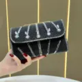 Elegante borsa da sera con strass pochette in cristallo brillante borsa a tracolla donna - Nero Multicolore