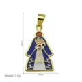 Enamel religious pendant gold plated necklace jewelry accessory 24x12mm 2.0g stylish - Virgin Mary Style A Pendant Only (Without Chain)