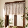 Double layer short curtain floral tier curtain cabinet lace valance window partition drape - Floral
