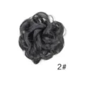 Chignon di capelli sintetici disordinati pezzo di capelli ricci anello per capelli nero opaco - 2#