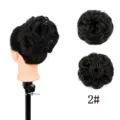 Synthetisches Haar unordentlicher Dutt Krallenclip Haarteil schwarz lockig Hochsteckfrisur - 2#