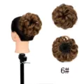 Synthetisches Haar Haarknoten Klaue Clip braun lockig Chignon Haarteil Verlängerung - 6#