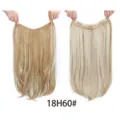 Gedetailleerd overzicht van lang stijl haarverlengingsstuk in tint 18H60 met veilige clips. - 18H60# Highlight