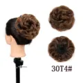 Synthetisches Haarknoten Haarteil Dutt Zopfgummi Krawatte Kappe Braun Farbe 30T4# - 30T4#