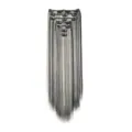 Synthetic long straight hair extensions 16 clips 7 pcs set highlight color details display - Black Highlighted