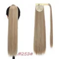 Extension de Queue de Cheval Synthétique Longue Lisse avec Strass et Velcros - Couleur M25D#
