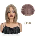 Blonde Bob synthetische Perücke kurzes glattes Haar Mittelscheitel Kappendetail - Goldbraun (H8#)