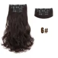 Lange golvende clip-in haarverlenging in donkerbruin synthetisch haar voor vrouwen - Maat 6
