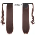 Synthetische steile paardenstaart haarverlenging met wikkelklittenband en lokken. - 2M33 Stijl