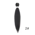 Detailed view of 24-inch synthetic jumbo braiding hair extension in shade 2# black color. - 2# Dark Brown
